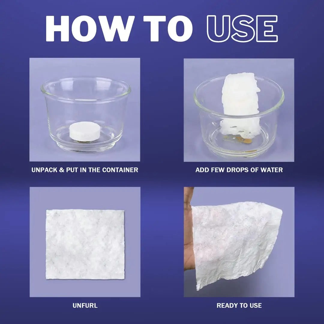 Sippline Biodegradable Wipe Mini Magic Coin Tissues Dispenser and Magic Coin Cloth Wipes Paper Tissue Pack of 45 Combo