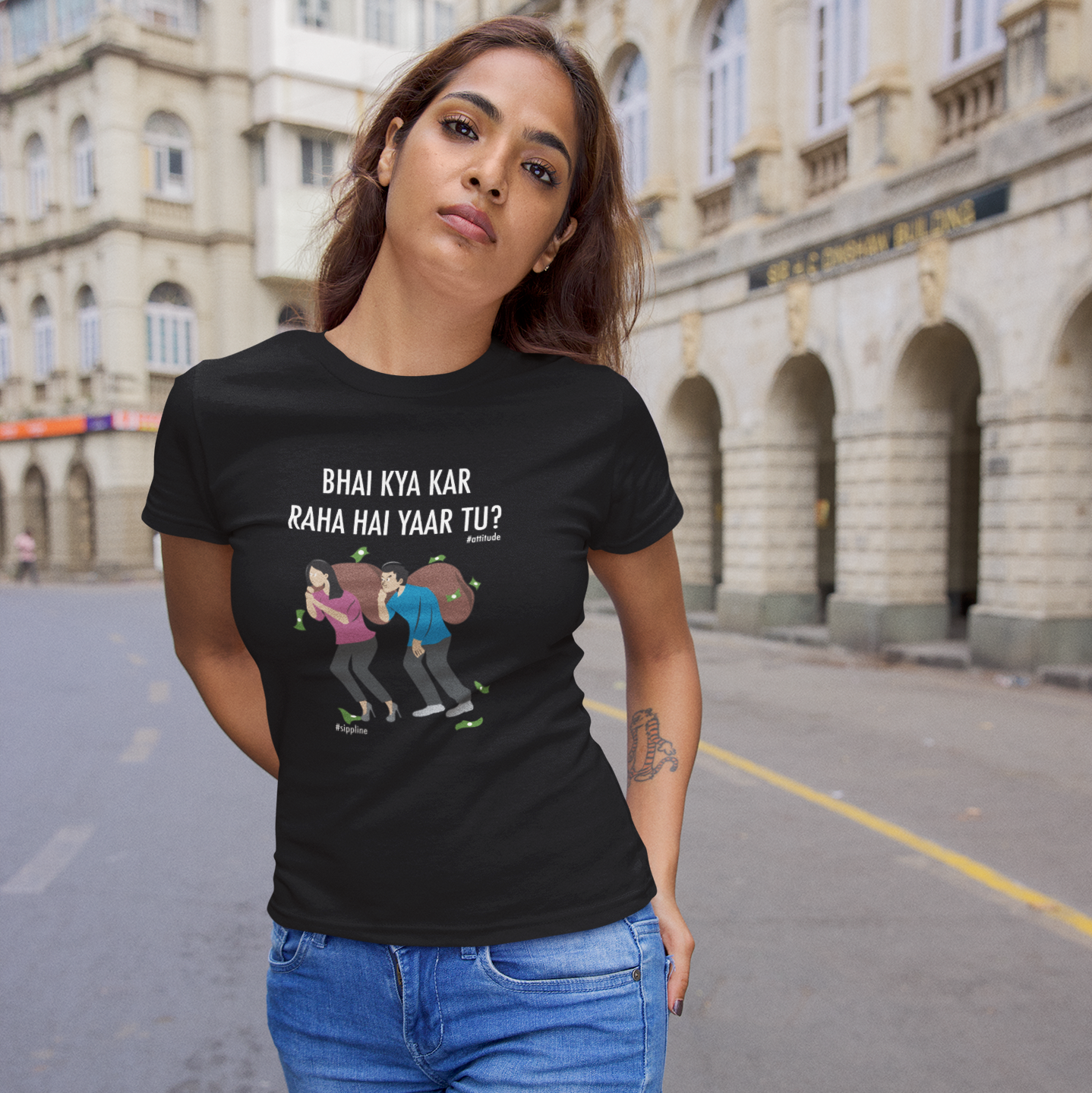 Sippline Unisex Cotton T-Shirt Bhai 02 Kya Kar Raha Hai