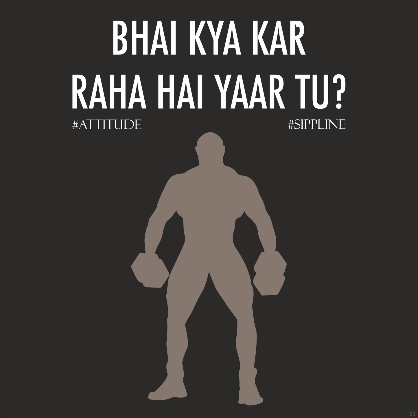 Sippline Digital Print Unisex Cotton T-Shirt 23 Bhai Kya Kar Raha Hai Yar Tu Shark Tank Gymming - Dumbbell