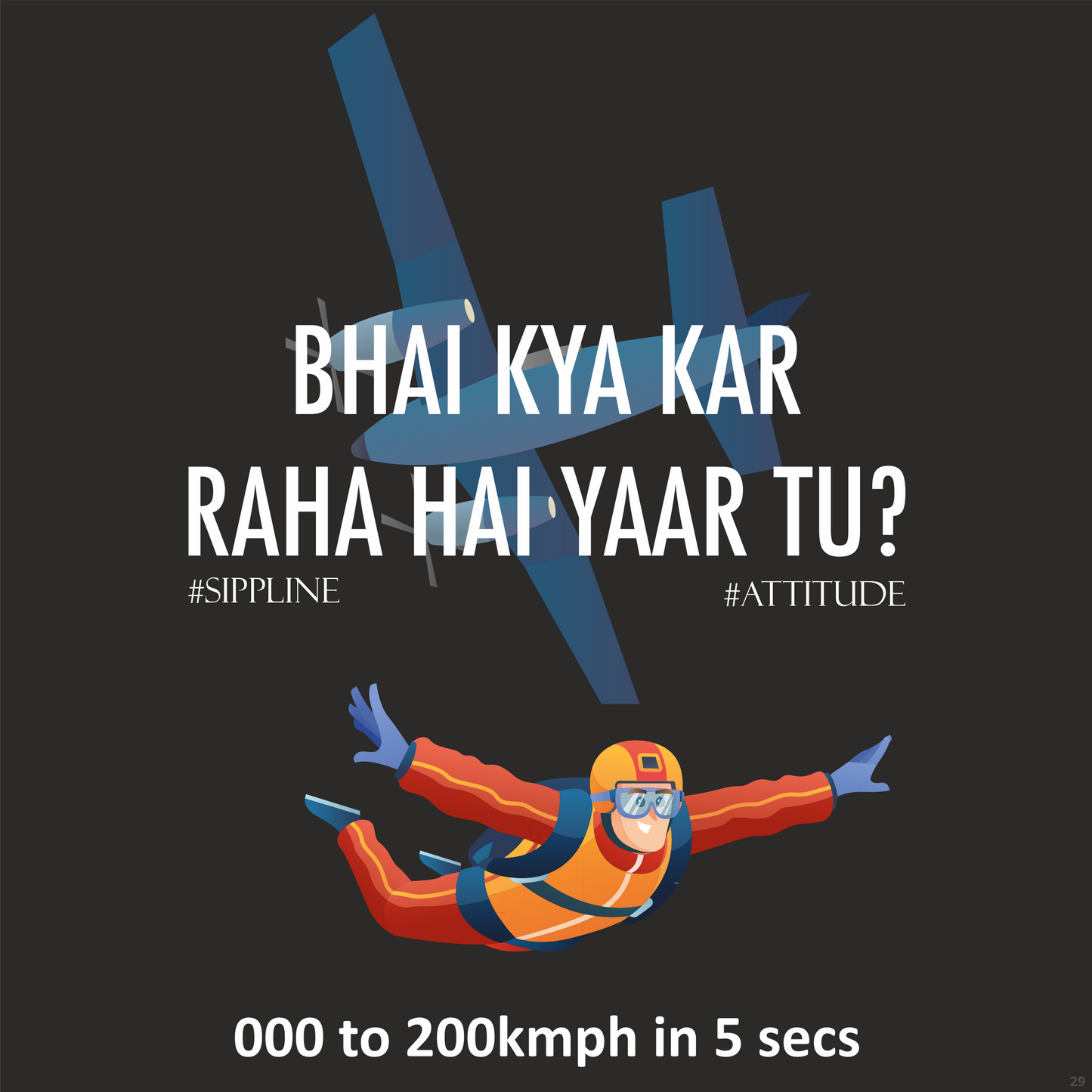 Sippline Digital Print Unisex Cotton T-Shirt 29 Bhai Kya Kar Raha Hai Yar Tu Shark Tank Sky Dive - Diver Closeup