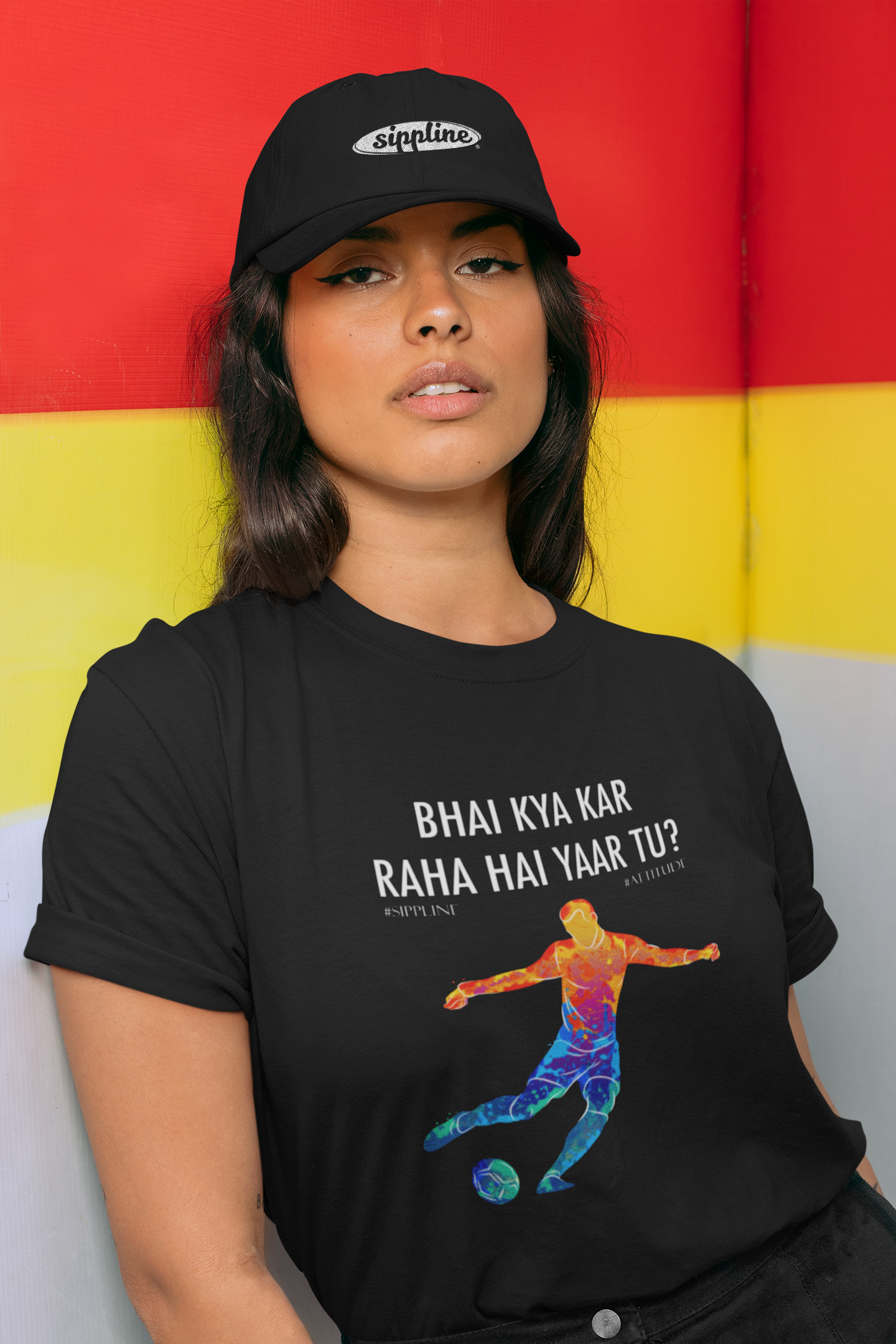 Sippline Digital Print Unisex Cotton T-Shirt 15 Bhai Kya Kar Raha Hai Yar Tu Football - Vibrant