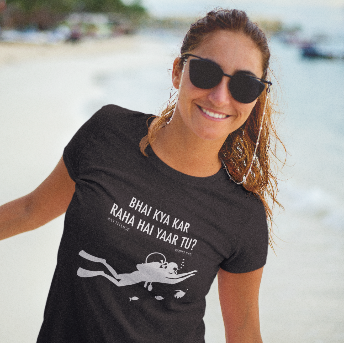 Sippline Digital Print Unisex Cotton T-Shirt 27 Bhai Kya Kar Raha Hai Yar Tu Shark Tank Scuba- Black & White