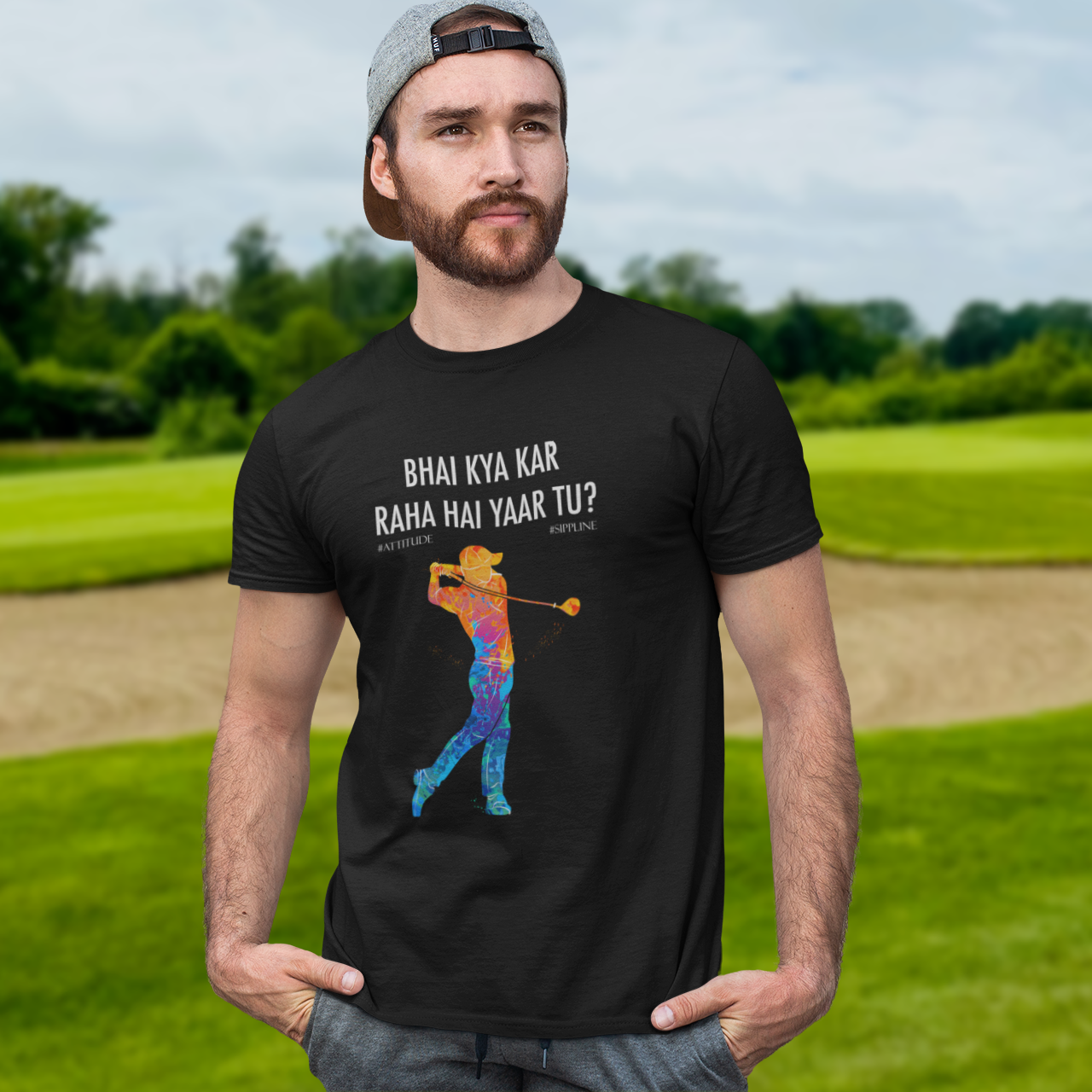 Sippline Digital Print Unisex Cotton T-Shirt 19 Bhai Kya Kar Raha Hai Yar Tu Ashneer Grover Golf - Vibrant