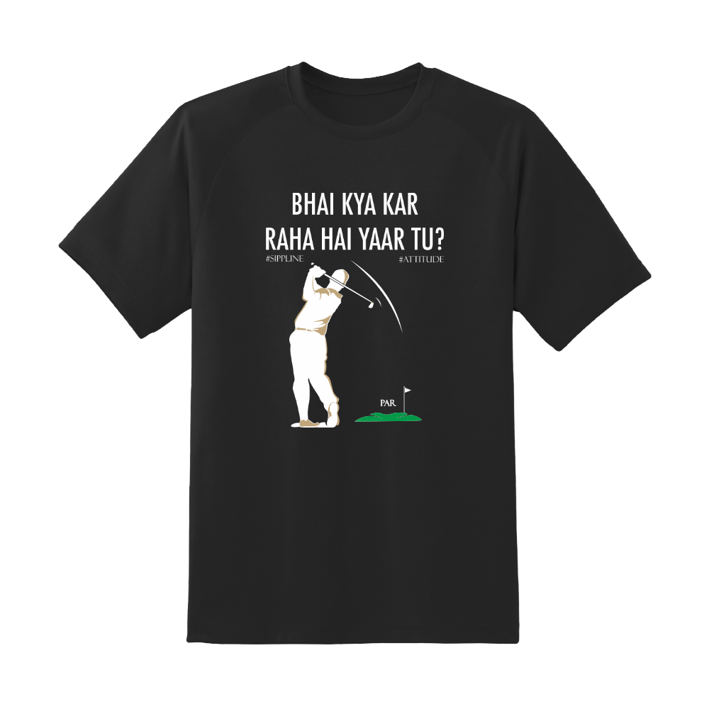 Sippline Digital Print Unisex Cotton T-Shirt Bhai Kya Kar Raha Hai Yar Tu Ashneer Grover Golf 18 Shot