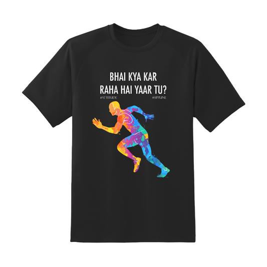 Sippline Digital Print Unisex Cotton T-Shirtbn 24 Bhai Kya Kar Raha Hai Yar Tu Ashneer Grover Running - Vibrant