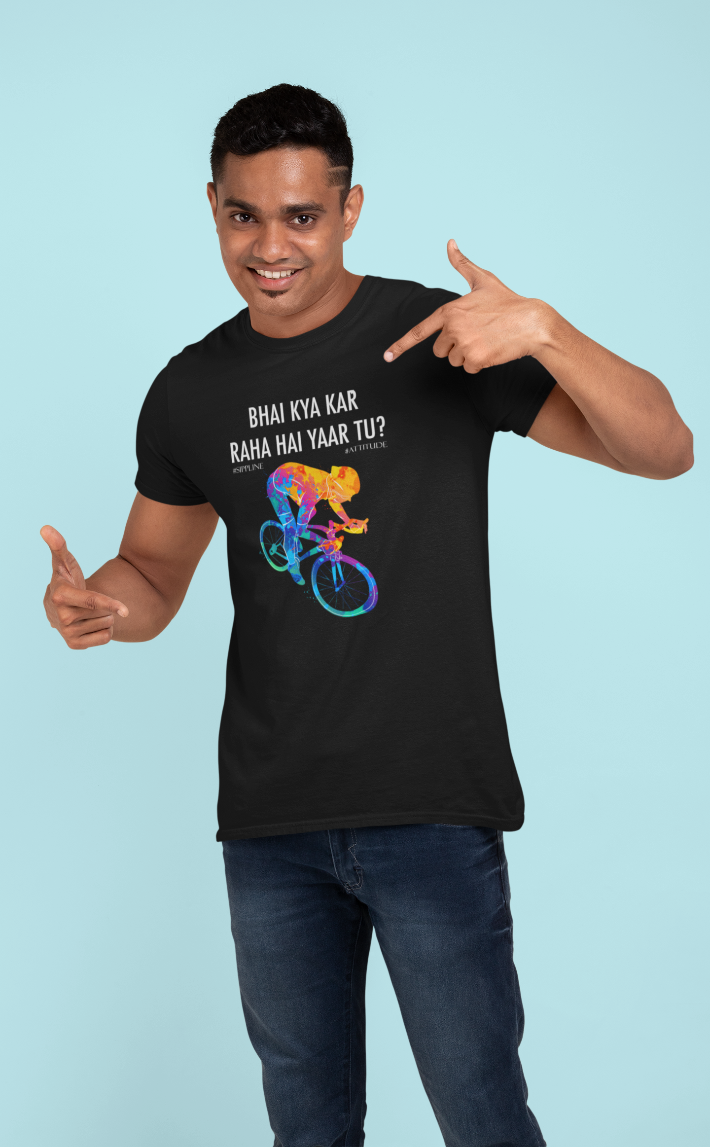 Sippline Digital Print Unisex Cotton T-Shirt Bhai Kya Kar Raha Hai Yar Tu 12 Cycle - Vibrant